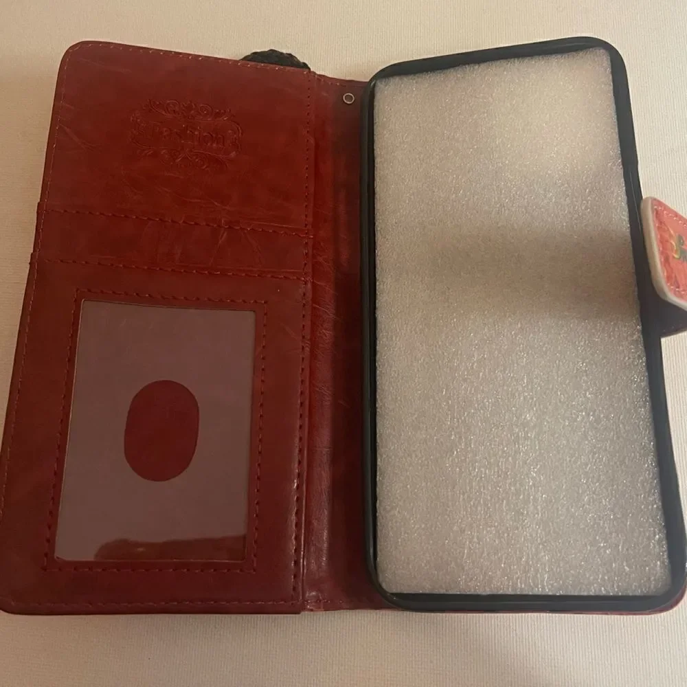 Disney Mickey Mouse IPhone 12 Pro Max Red Phone Case PU Leather NWT